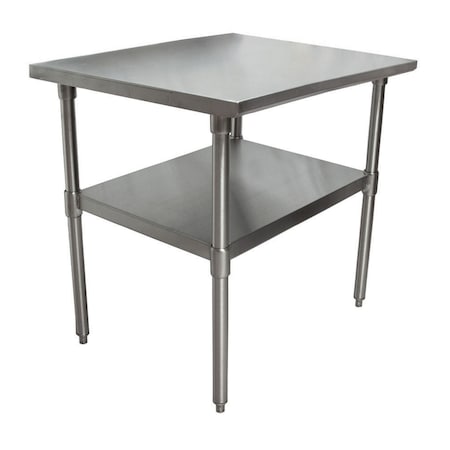 Bk Resources Work Table Stainless Steel W/Undershelf, Plastic bullet feet 24"Wx24"D SVT-2424